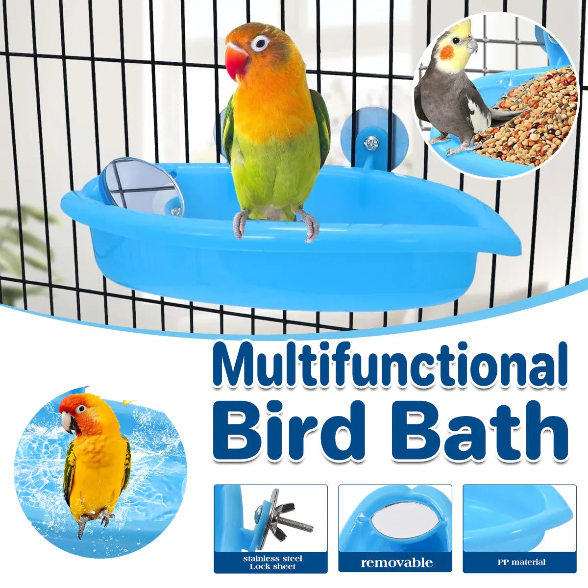 Bird Bath Basin Mirror Type Hanging Bird Bathtub For Multifunction Accessory V528-BIRD-MIRROR-211262