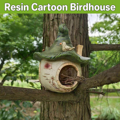 Cartoon Hanging Birdhouse Cozy Nest Resin Garden Outdoor Tree Patio Decor V528-BIRD-NEST-174357