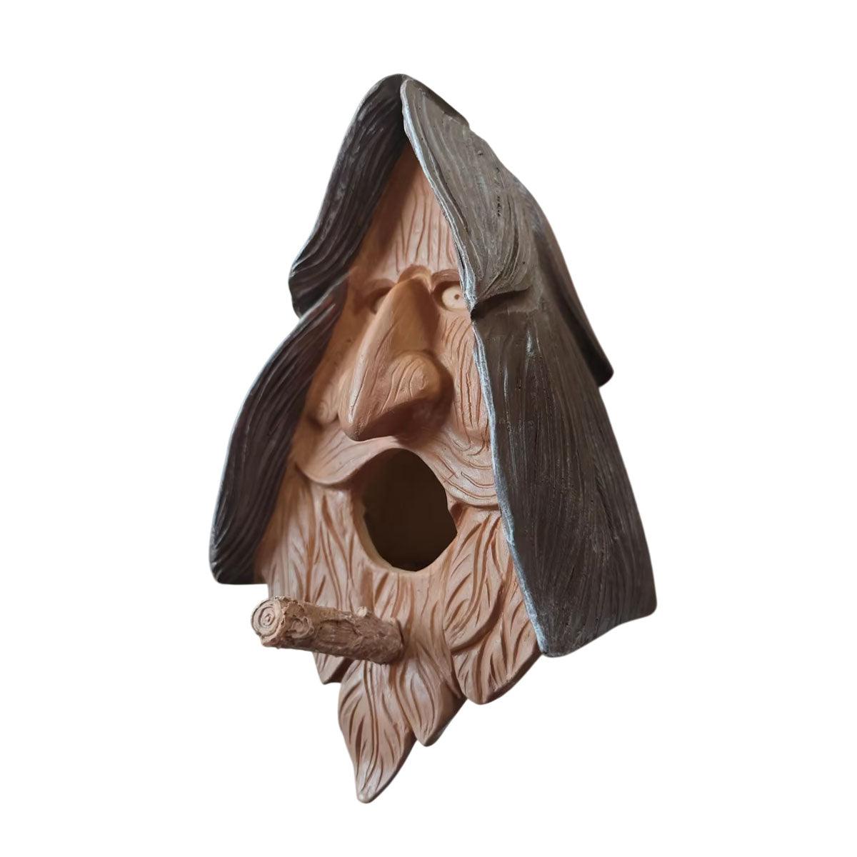 Human Face Birdhouse Resin Garden Ornament Outdoor Bird Nest Decor Statue V528-BIRD-NEST-546667