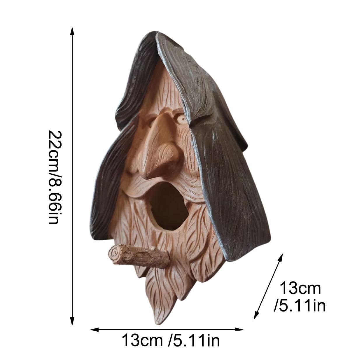 Human Face Birdhouse Resin Garden Ornament Outdoor Bird Nest Decor Statue V528-BIRD-NEST-546667