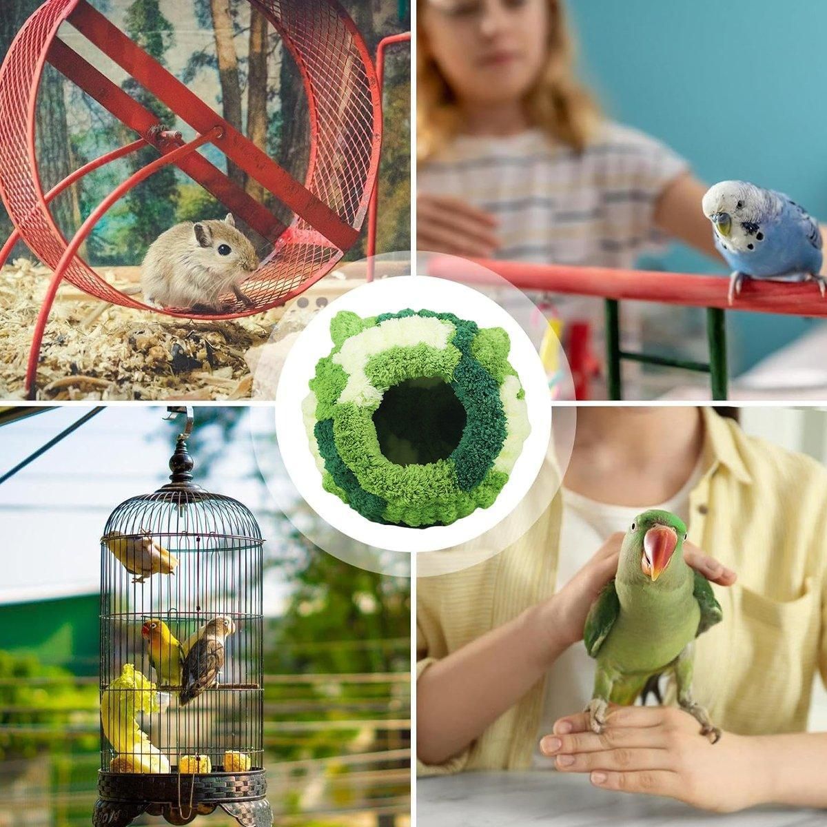 Hanging Warm Cotton Nest Hammock Cozy Bed for Parrots and Other Bird Species - Blue V528-BIRD-NEST-BLUE-558361