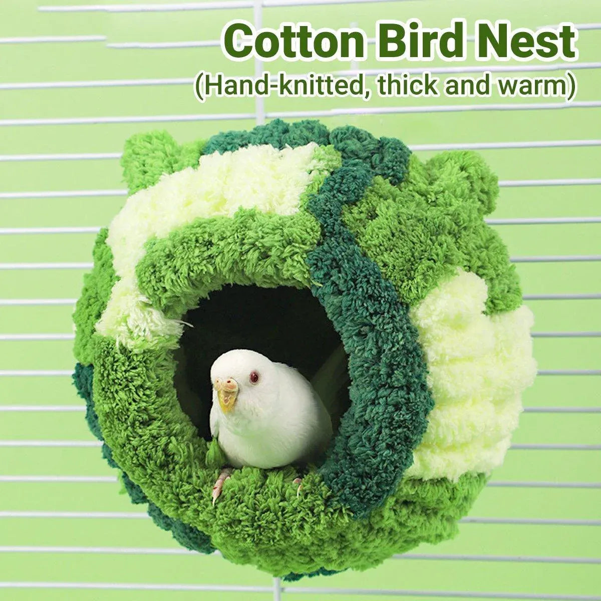 Hanging Warm Cotton Nest Hammock Cozy Bed for Parrots and Other Bird Species - Blue V528-BIRD-NEST-BLUE-558361