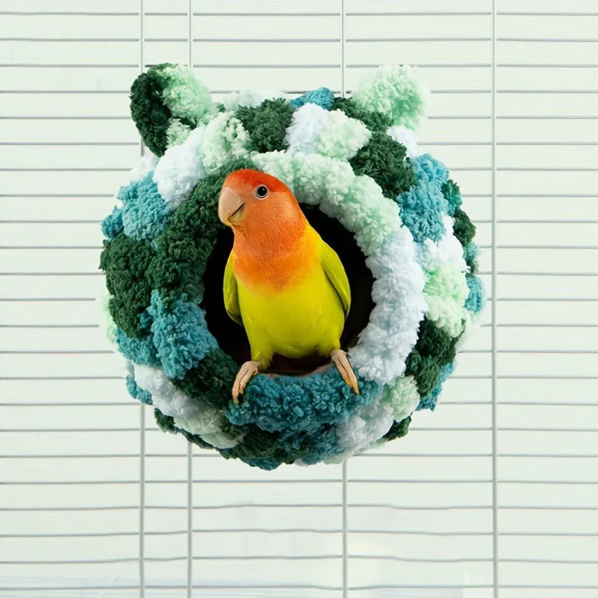 Hanging Warm Cotton Nest Hammock Cozy Bed for Parrots and Other Bird Species - Blue V528-BIRD-NEST-BLUE-558361
