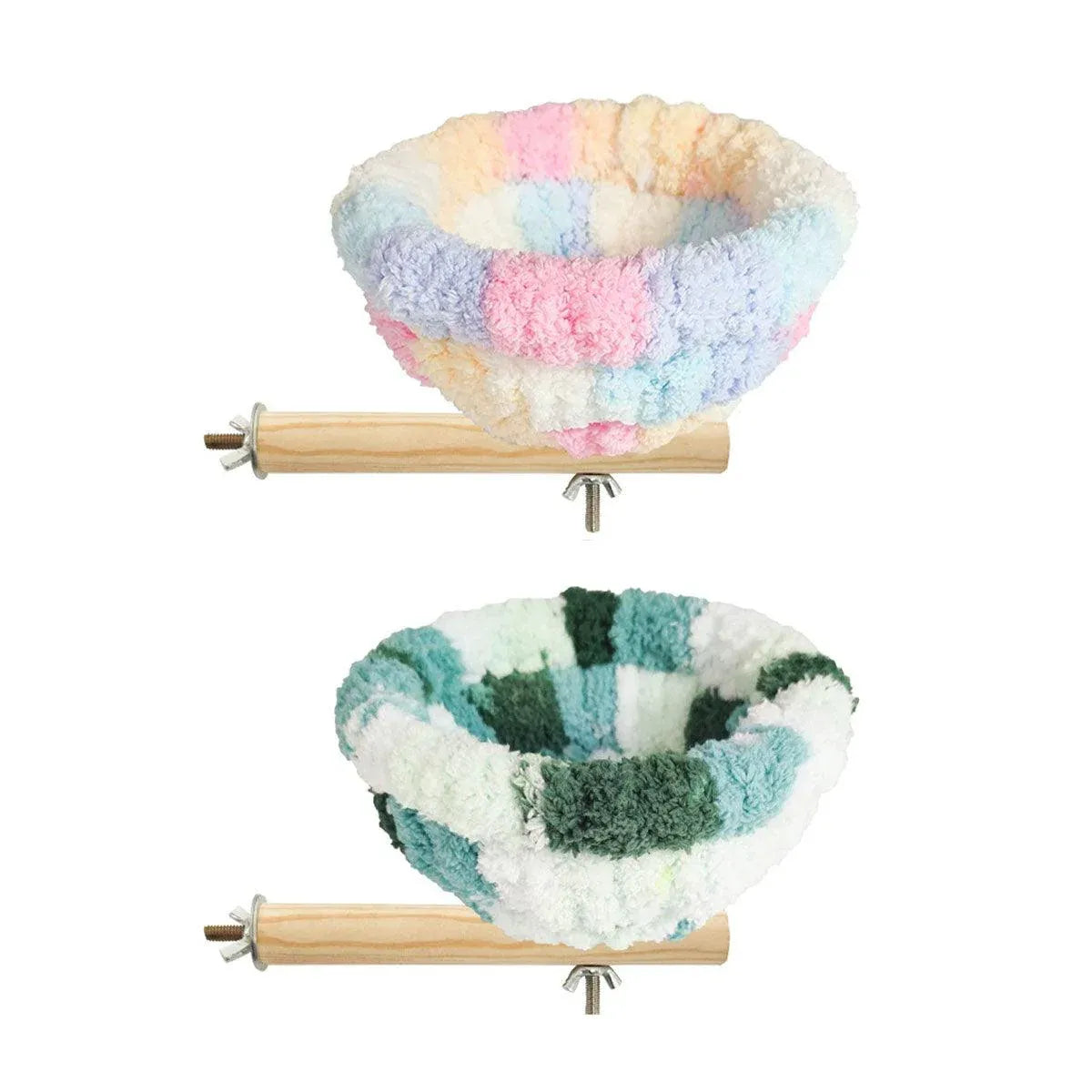 Parrot Winter Warm Nest Fluffy Cotton Hanging Bed Colourful Bird Cage House - Pink V528-BIRD-NEST-MHT-254657
