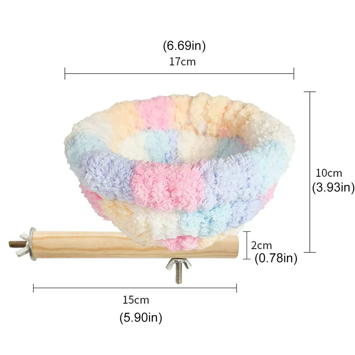 Parrot Winter Warm Nest Fluffy Cotton Hanging Bed Colourful Bird Cage House - Pink V528-BIRD-NEST-MHT-254657