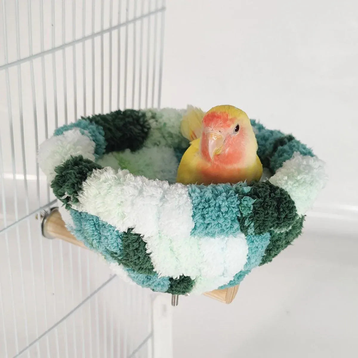 Parrot Winter Warm Nest Fluffy Cotton Hanging Bed Colourful Bird Cage House - Pink V528-BIRD-NEST-MHT-254657
