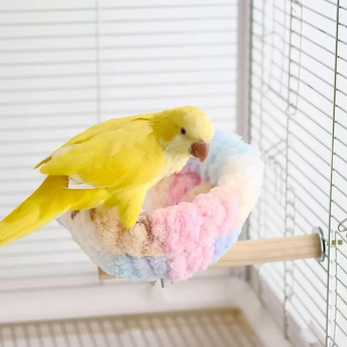 Parrot Winter Warm Nest Fluffy Cotton Hanging Bed Colourful Bird Cage House - Pink V528-BIRD-NEST-MHT-254657