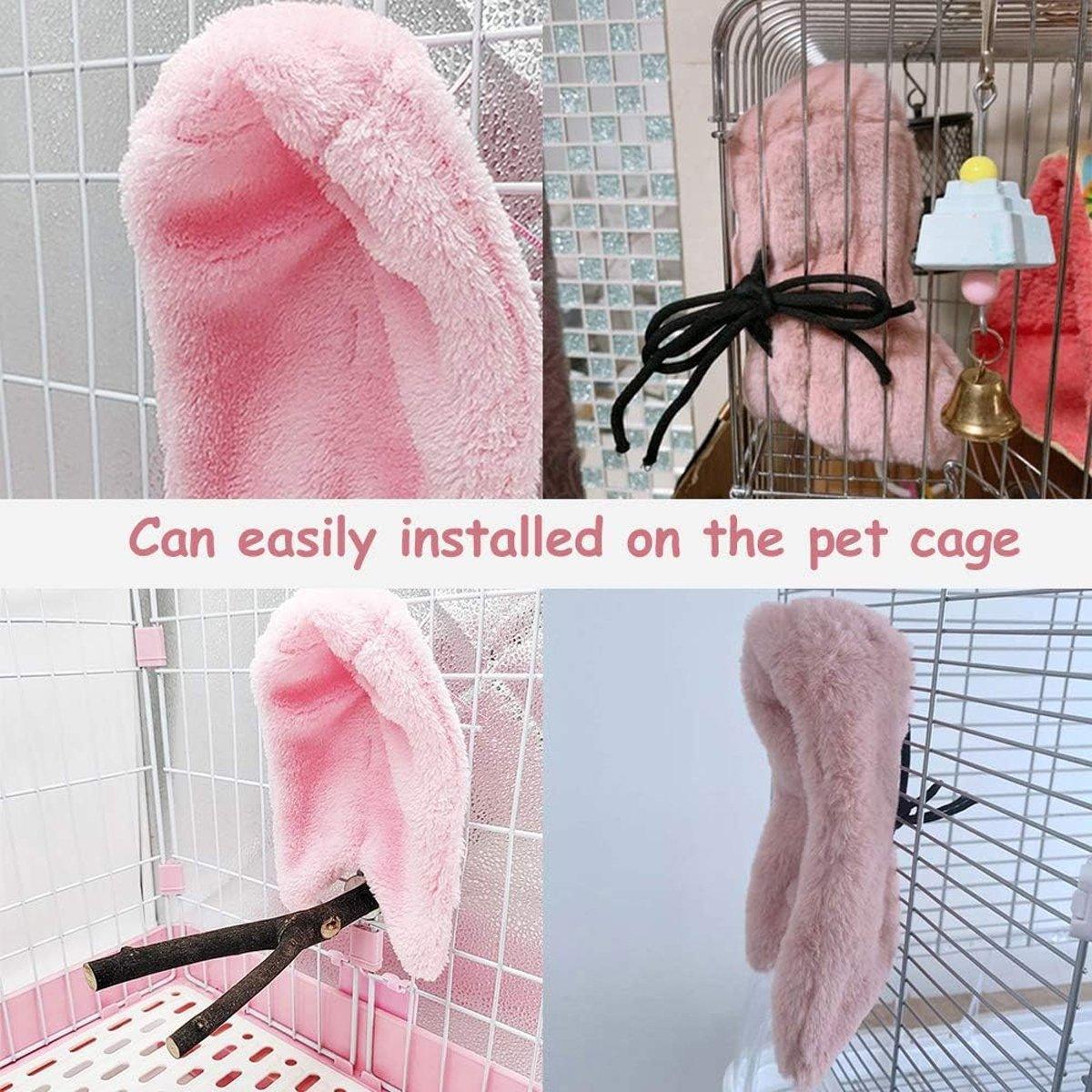 Cozy Bird Blanket Shawl Parrot Snuggle Cabin Plush Hanging Cotton Nest Bedding - Pink-L Size V528-BIRD-NEST-PINK-L-863636
