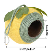 Bird Nest Parrot Nest Coconut Shell Braided Twine Colourful Cage Hanging Bed - Green-Yellow-Screw Model V528-BIRD-NEST-YELLOW-LS-639920