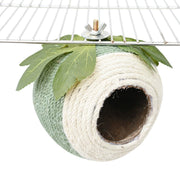 Bird Nest Parrot Nest Coconut Shell Braided Twine Colourful Cage Hanging Bed - Green-Yellow-Screw Model V528-BIRD-NEST-YELLOW-LS-639920