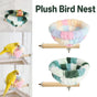 Parrot Winter Warm Nest Fluffy Cotton Hanging Bed Colourful Bird Cage House - Green V528-BIRD-NEST-YH-233053