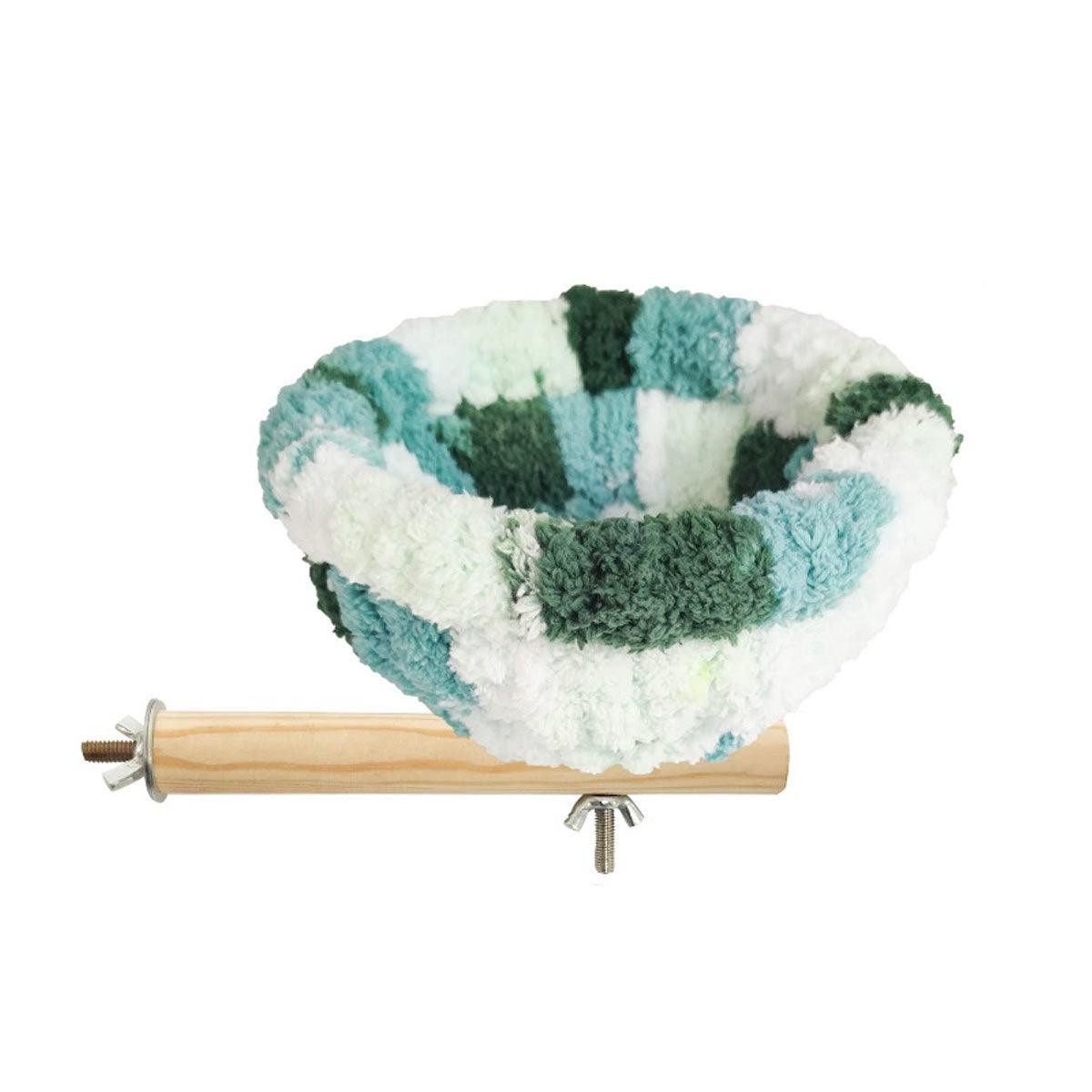 Parrot Winter Warm Nest Fluffy Cotton Hanging Bed Colourful Bird Cage House - Green V528-BIRD-NEST-YH-233053
