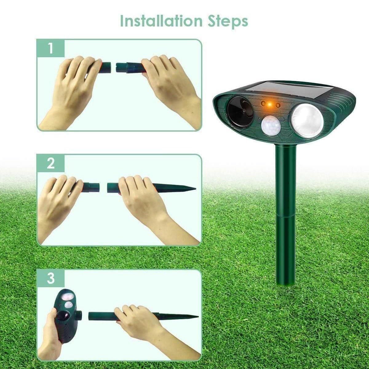 Solar Powered Ultrasonic Animal Bird Repeller Outdoor Pest Insect Control Device V528-BIRD-REPELLER-945602