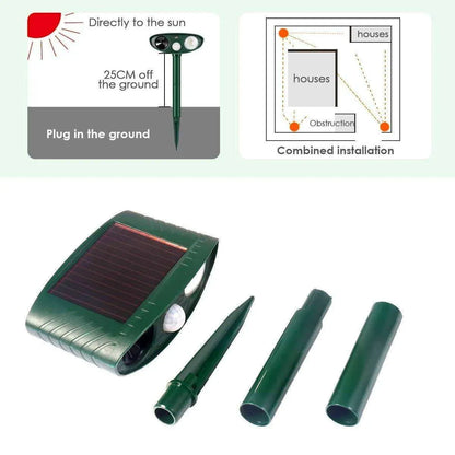 Solar Powered Ultrasonic Animal Bird Repeller Outdoor Pest Insect Control Device V528-BIRD-REPELLER-945602