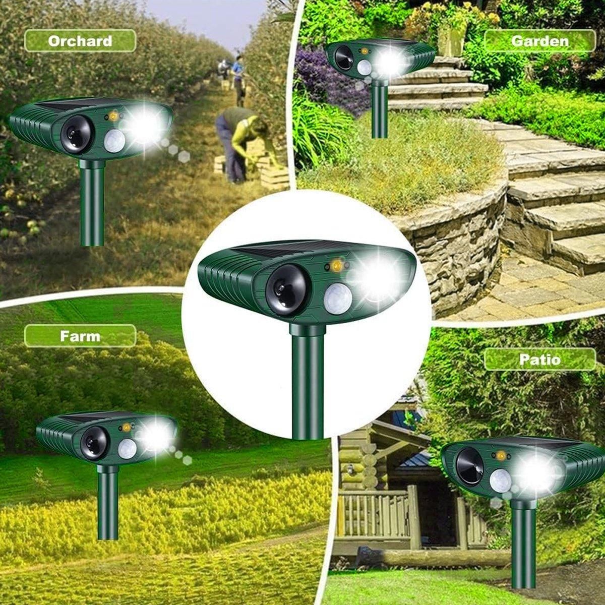 Solar Powered Ultrasonic Animal Bird Repeller Outdoor Pest Insect Control Device V528-BIRD-REPELLER-945602