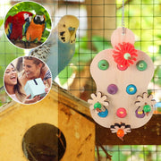 Wooden Parrot Toys Educational Interactive Chewing Nibbling Hanging Cage Toys V528-BIRD-TOY-288294