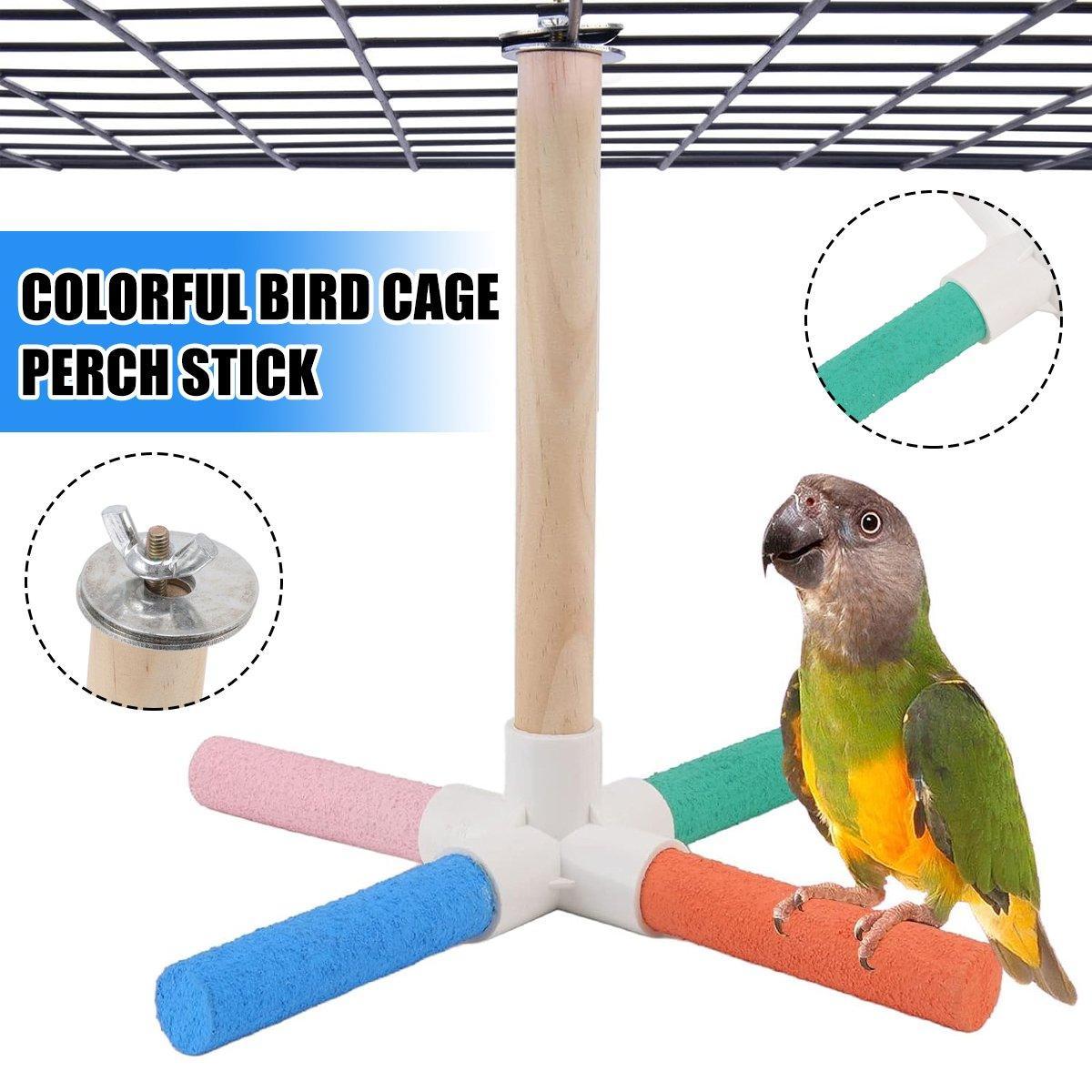 Parrot Toy Bird Stand Colorful Umbrella Perch Claw Grinding Stick 4 Colours V528-BIRD-TOY-921071