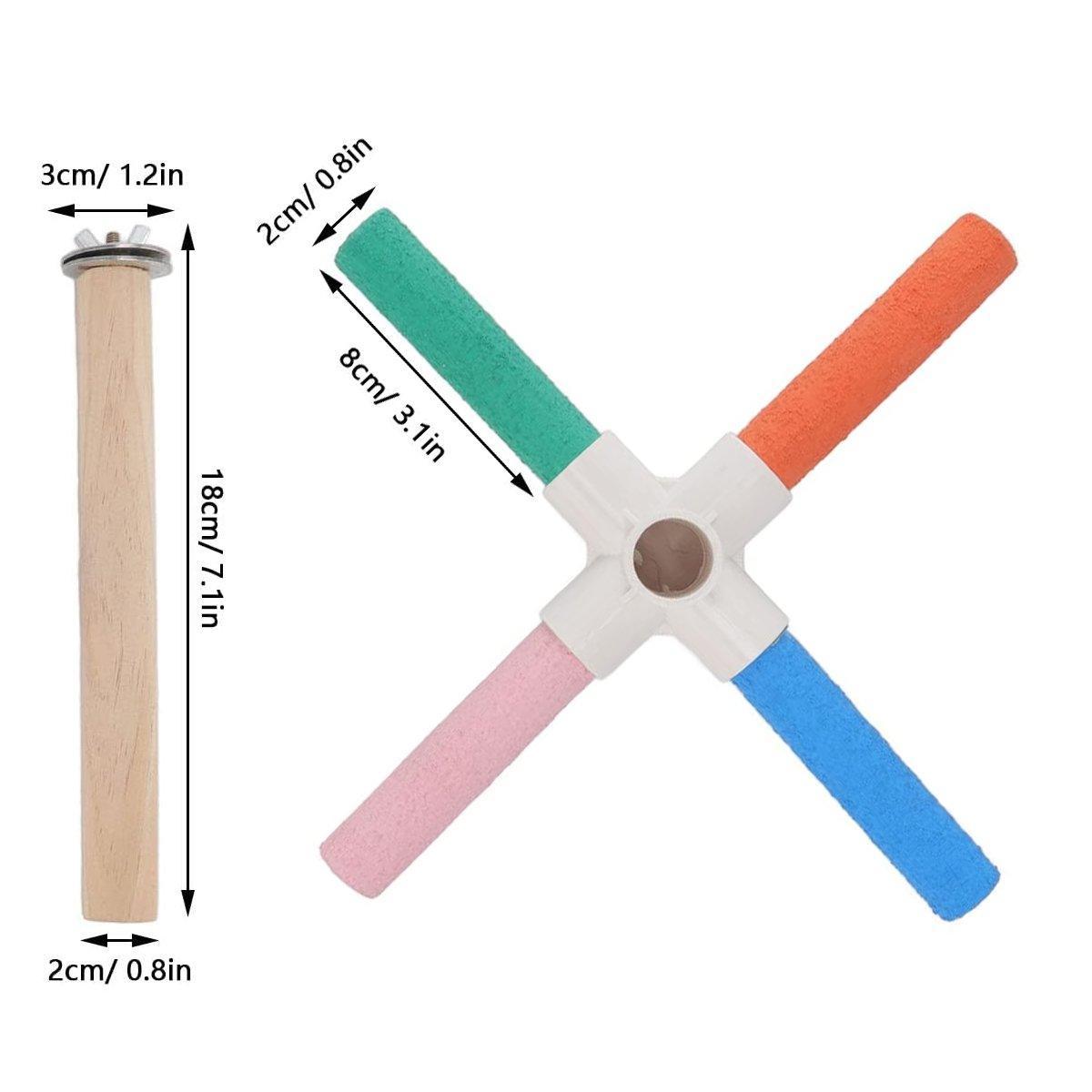 Parrot Toy Bird Stand Colorful Umbrella Perch Claw Grinding Stick 4 Colours V528-BIRD-TOY-921071
