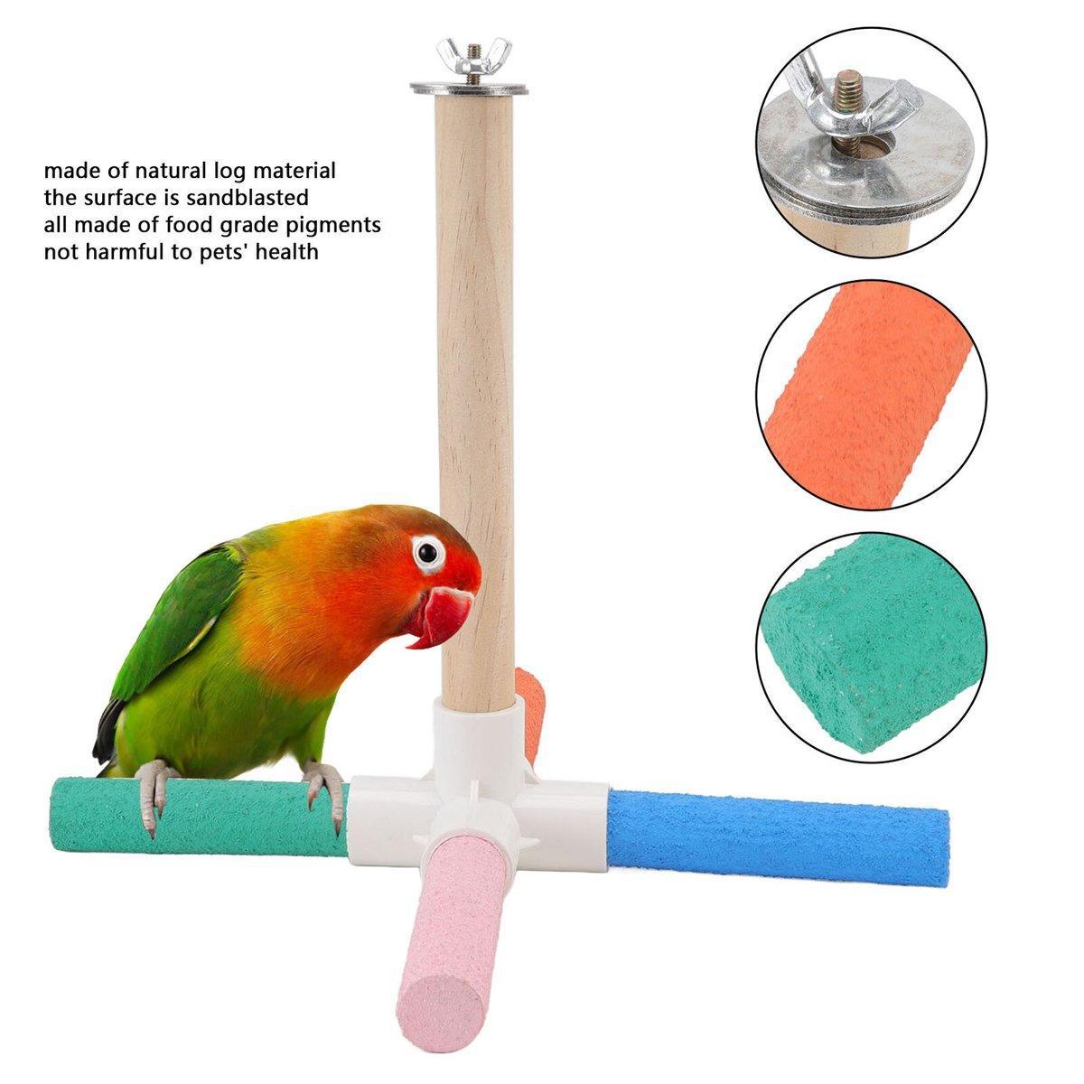Parrot Toy Bird Stand Colorful Umbrella Perch Claw Grinding Stick 4 Colours V528-BIRD-TOY-921071
