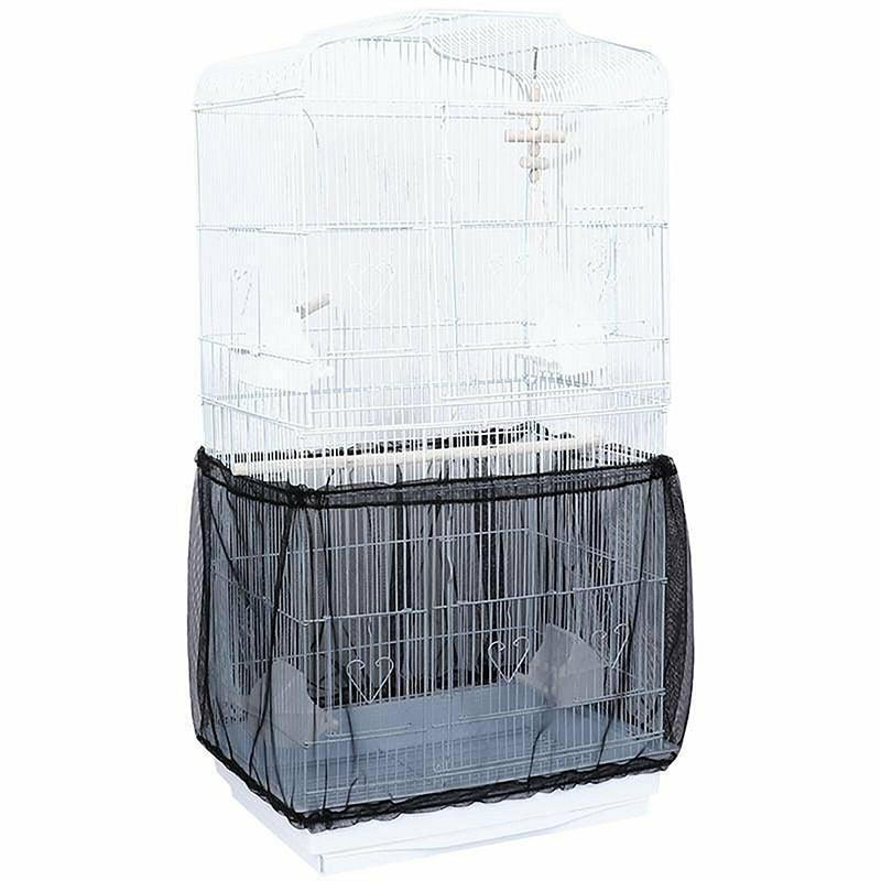 L Size Shell Skirt Mesh Cover Pet Bird Cage Guard Nylon Net Seed Catcher - White V528-BIRDCAGE-L-WHITE-73683