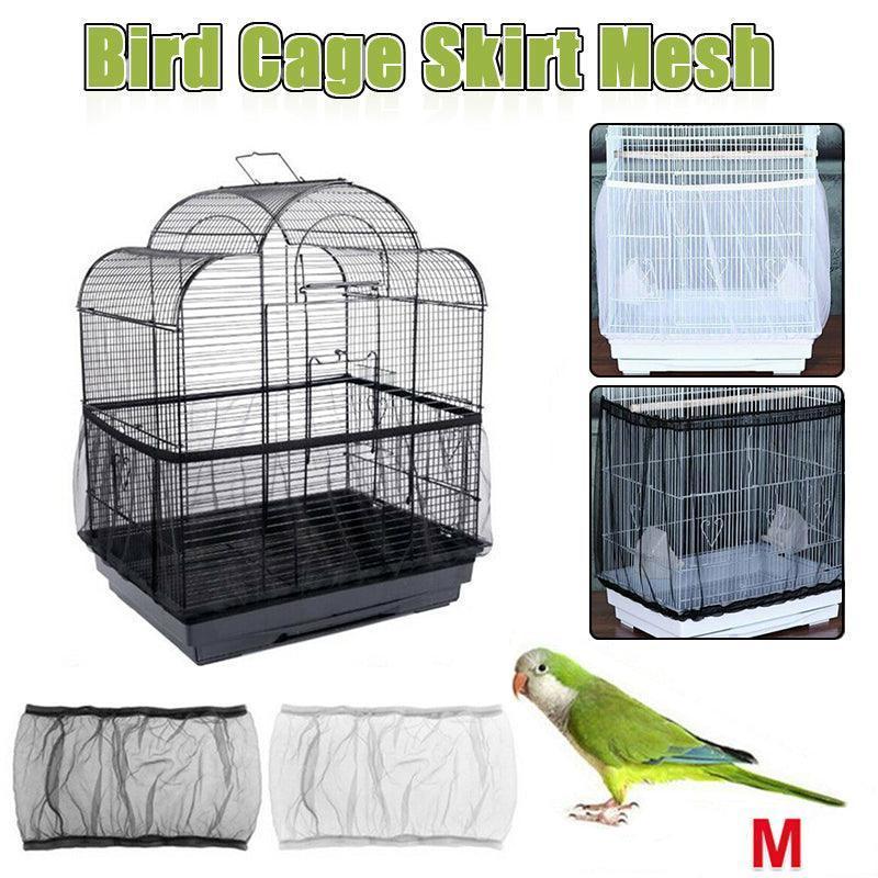 M Size Shell Skirt Mesh Cover Pet Bird Cage Guard Nylon Net Seed Catcher - White V528-BIRDCAGE-M-WHITE-98662
