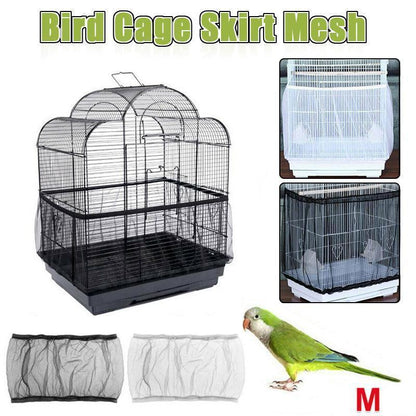 M Size Shell Skirt Mesh Cover Pet Bird Cage Guard Nylon Net Seed Catcher - White V528-BIRDCAGE-M-WHITE-98662