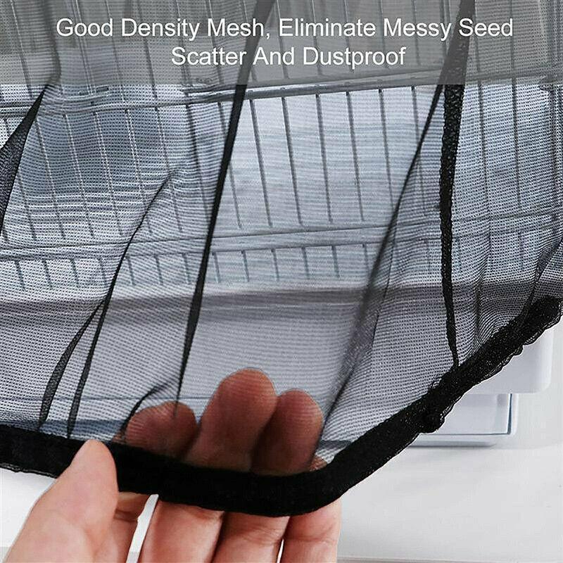 M Size Shell Skirt Mesh Cover Pet Bird Cage Guard Nylon Net Seed Catcher - White V528-BIRDCAGE-M-WHITE-98662