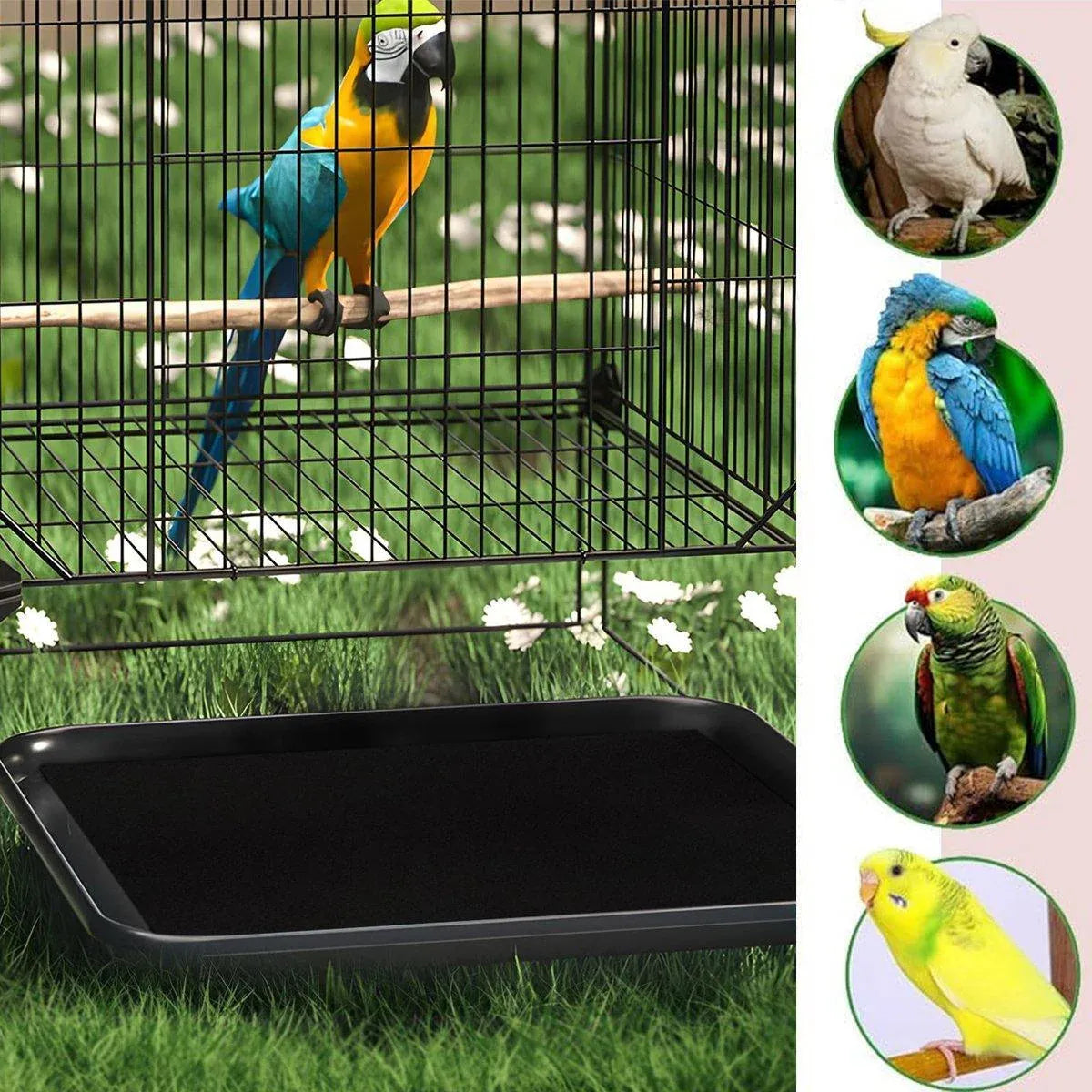 30pcs Disposable Birdcage Liner Pads Pet Cage Liner Bedding for Birds and Parrot V528-BIRDCAGE-MAT-BLACK-164862