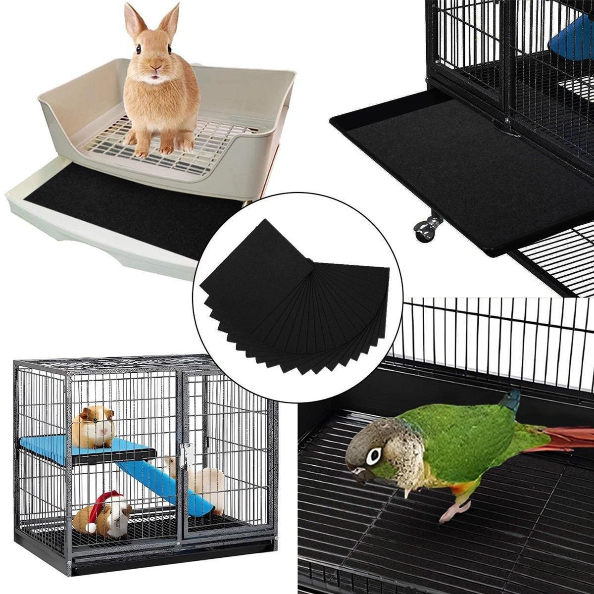 30pcs Disposable Birdcage Liner Pads Pet Cage Liner Bedding for Birds and Parrot V528-BIRDCAGE-MAT-BLACK-164862