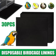 30pcs Disposable Birdcage Liner Pads Pet Cage Liner Bedding for Birds and Parrot V528-BIRDCAGE-MAT-BLACK-164862