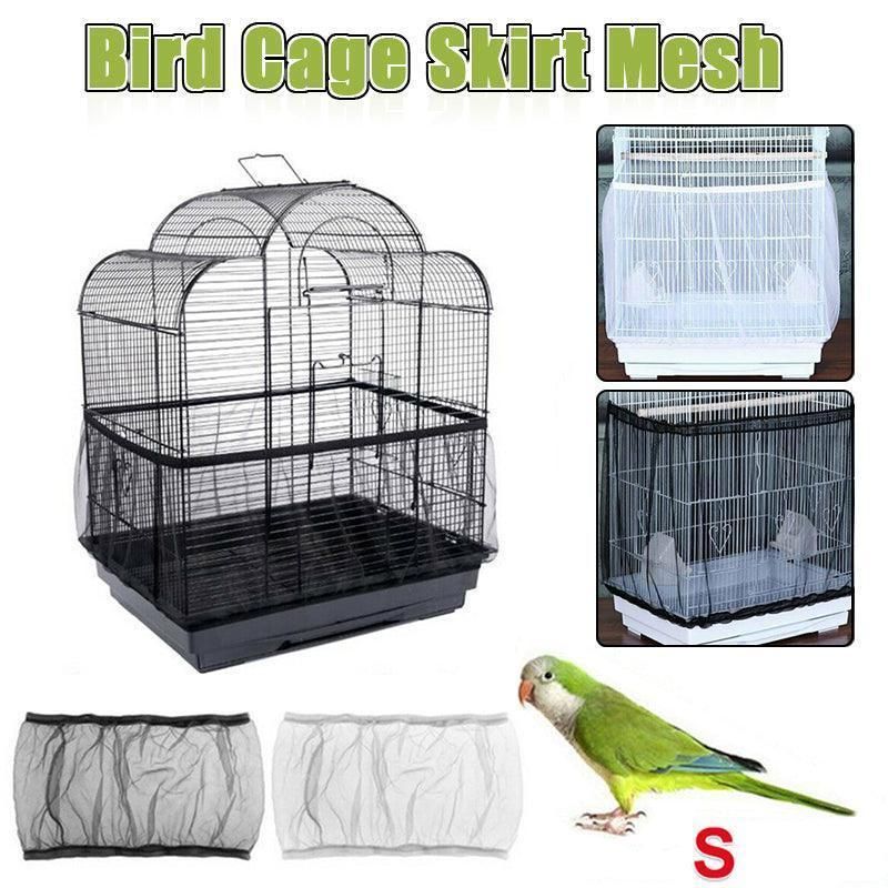 S Size Shell Skirt Mesh Cover Pet Bird Cage Guard Nylon Net Seed Catcher - White V528-BIRDCAGE-S-WHITE-52722