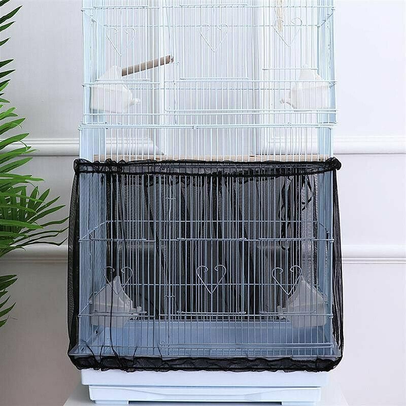 S Size Shell Skirt Mesh Cover Pet Bird Cage Guard Nylon Net Seed Catcher - White V528-BIRDCAGE-S-WHITE-52722