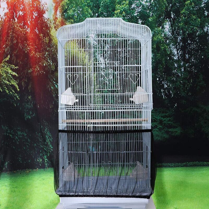 S Size Shell Skirt Mesh Cover Pet Bird Cage Guard Nylon Net Seed Catcher - White V528-BIRDCAGE-S-WHITE-52722