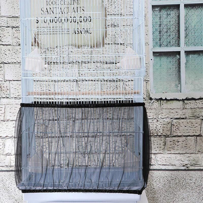 S Size Shell Skirt Mesh Cover Pet Bird Cage Guard Nylon Net Seed Catcher - White V528-BIRDCAGE-S-WHITE-52722