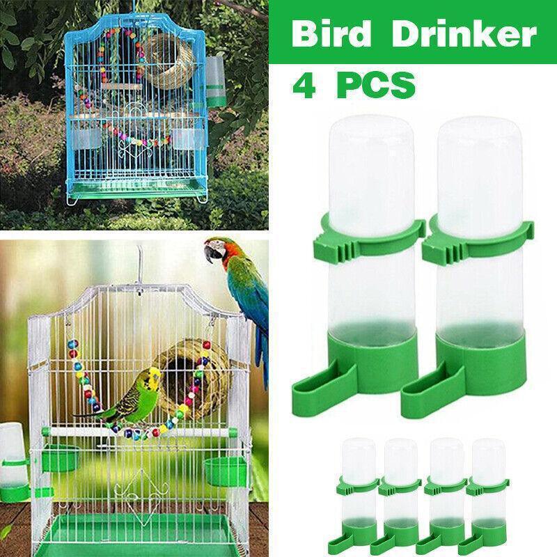 4Pcs/Set Drinker Food Feeder Water Clip For Cage Bird Parrot Cockatiel Budgie Au V528-BIRDDRINKER-4PCS-90230