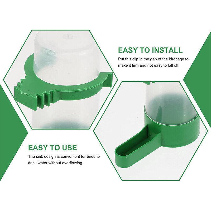 4Pcs/Set Drinker Food Feeder Water Clip For Cage Bird Parrot Cockatiel Budgie Au V528-BIRDDRINKER-4PCS-90230