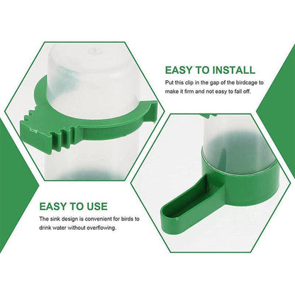 4Pcs/Set Drinker Food Feeder Water Clip For Cage Bird Parrot Cockatiel Budgie Au V528-BIRDDRINKER-4PCS-90230