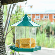 Garden Hanging Wild Bird Feeder Birds Gazebo Shape Container Waterproof Outdoor - Green V528-BIRDFEEDER-GREEN-5335454-1