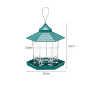 Garden Hanging Wild Bird Feeder Birds Gazebo Shape Container Waterproof Outdoor - Green V528-BIRDFEEDER-GREEN-5335454-1