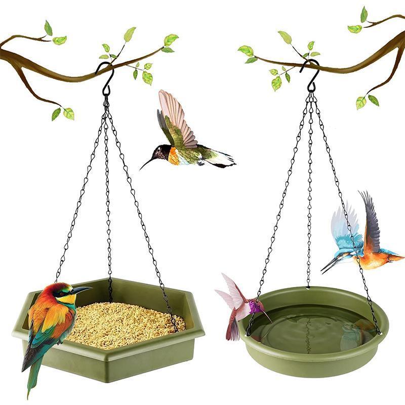 Outdoor Garden Hanging Bird Feeder Garden Automatic Hummingbird Water Feeder - Grey V528-BIRDFEEDER-GREY-872908