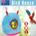 Plush Hanging Bird Nest Bed Cage Hammock for Parrots and Small Birds - L V528-BIRDNEST-BLUE-L-32521