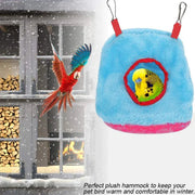 Plush Hanging Bird Nest Bed Cage Hammock for Parrots and Small Birds - L V528-BIRDNEST-BLUE-L-32521