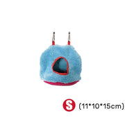 Plush Hanging Bird Nest Bed Cage Hammock for Parrots and Small Birds - L V528-BIRDNEST-BLUE-L-32521