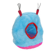 Plush Hanging Bird Nest Bed Cage Hammock for Parrots and Small Birds - M V528-BIRDNEST-BLUE-M-70146