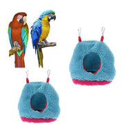 Plush Hanging Bird Nest Bed Cage Hammock for Parrots and Small Birds - M V528-BIRDNEST-BLUE-M-70146