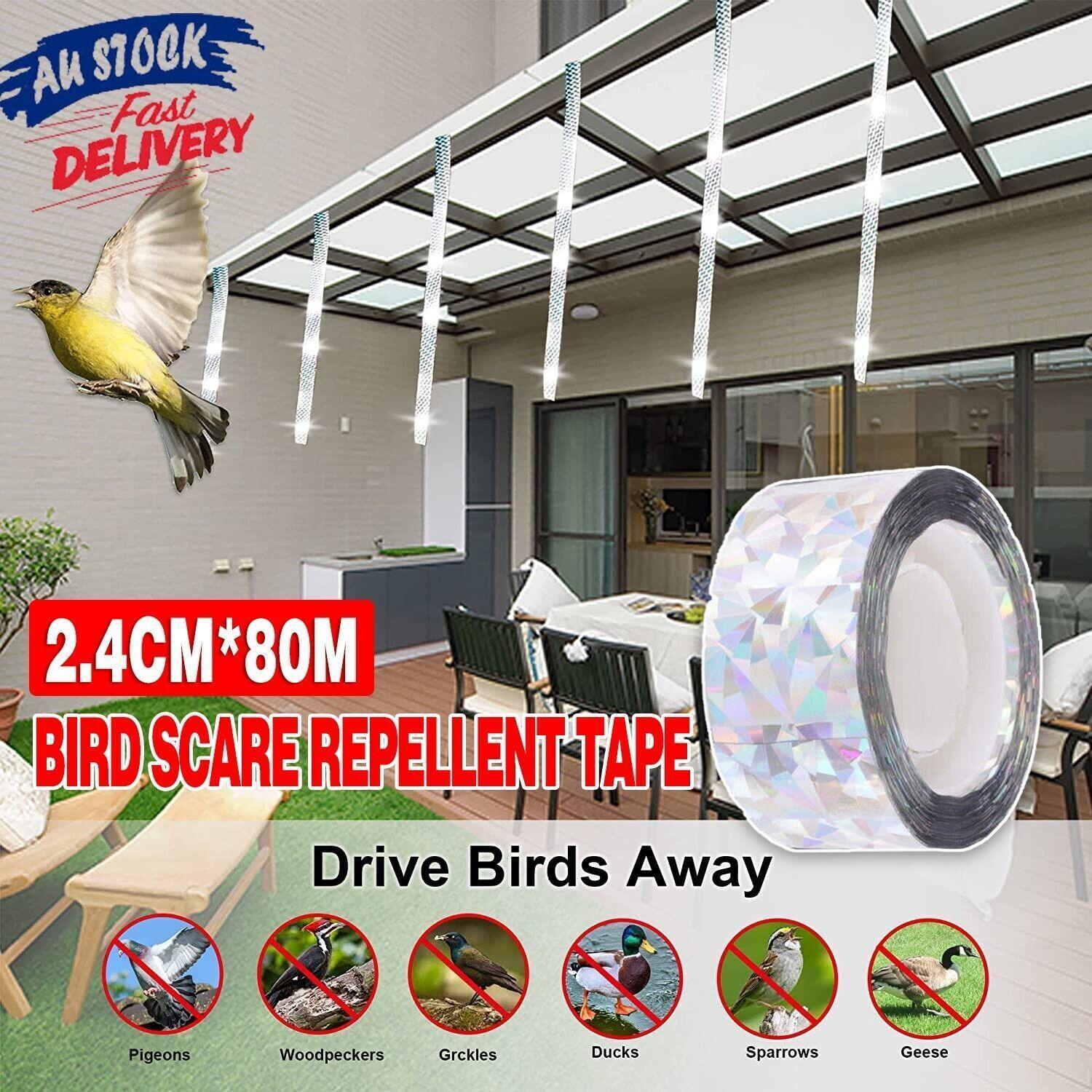 80m Reflective Bird Repellent Tape Double-Sided Flash Ribbon for Garden and Orchard V528-BIRDREPELLENT-2-4CM-80M-65679