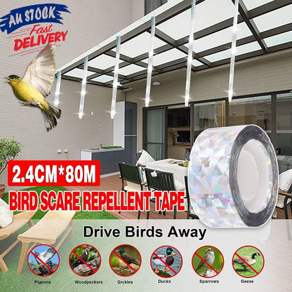 80m Reflective Bird Repellent Tape Double-Sided Flash Ribbon for Garden and Orchard V528-BIRDREPELLENT-2-4CM-80M-65679