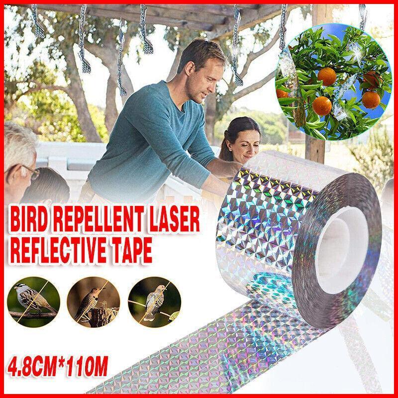 Bird Repellent Laser Reflective Tape Garden Birds Deterrent Double-Side Tapes V528-BIRDREPELLENT-4-8CM-110M-11092