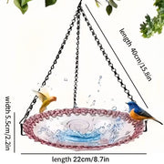 Balcony Bird Feeder Hanging Rail Mount Outdoor Suspended Feeding Station Garden - Grey V528-BIRDS-1-GREY-412563
