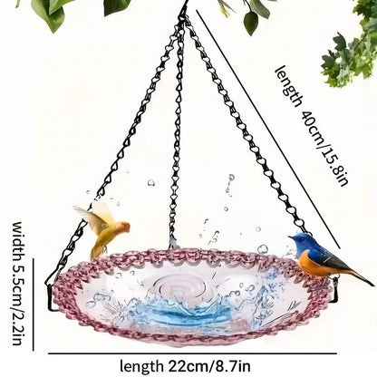 Balcony Bird Feeder Hanging Rail Mount Outdoor Suspended Feeding Station Garden - Pink V528-BIRDS-1-PINK-420566